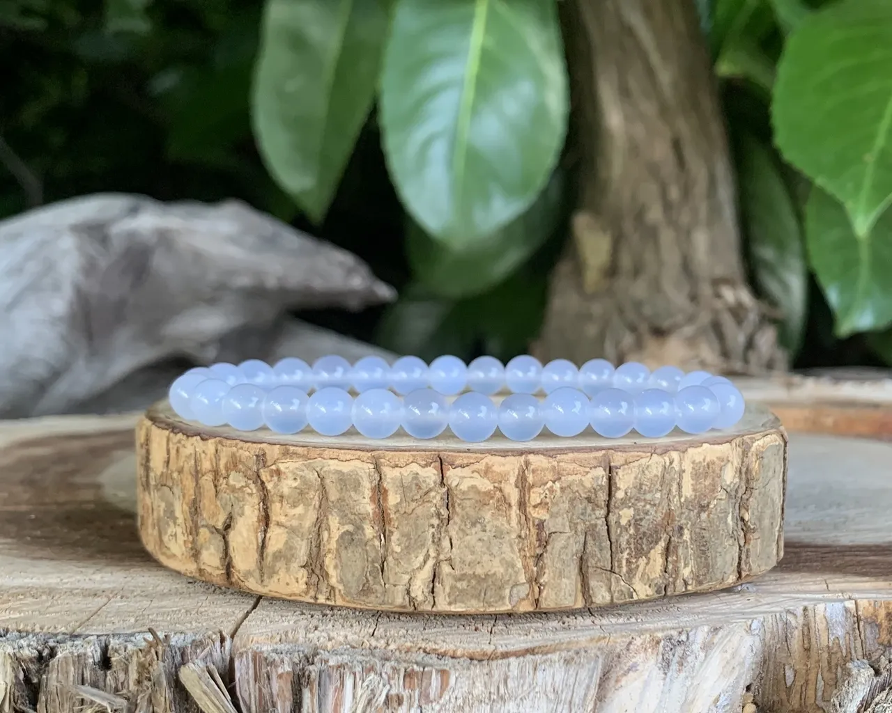 Bracelet Calcédoine bleue AAA 