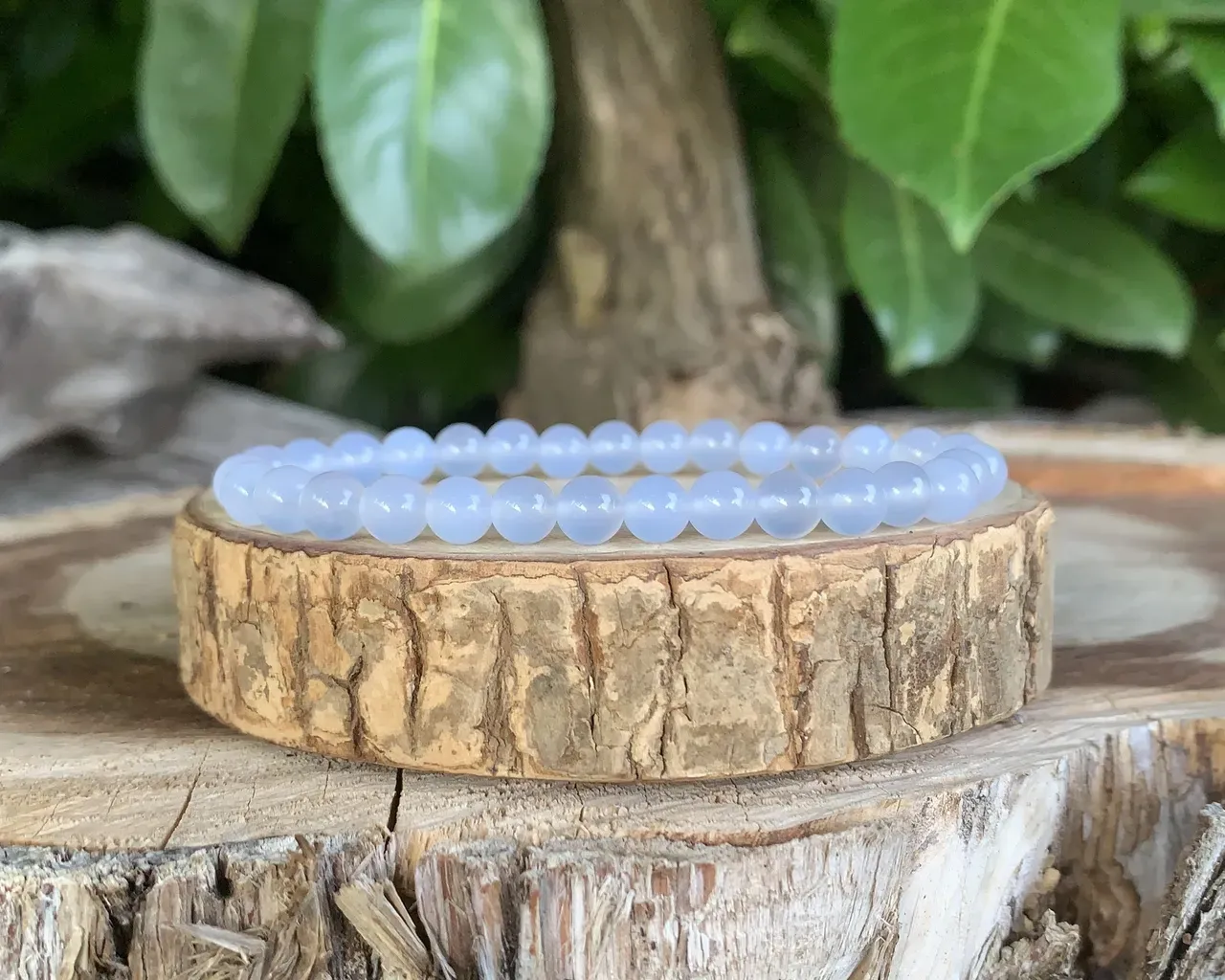 Bracelet pierre énergétique Calcédoine bleue