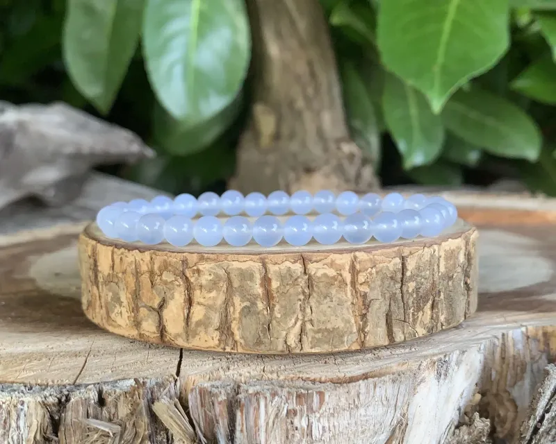 Bracelet pierre énergétique Calcédoine bleue