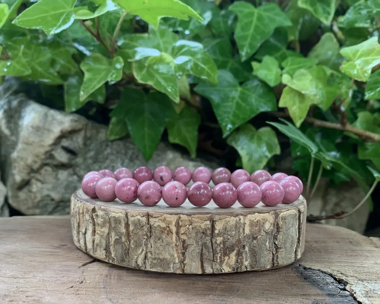 Bracelet Rhodonite AA naturelle — Madagascar