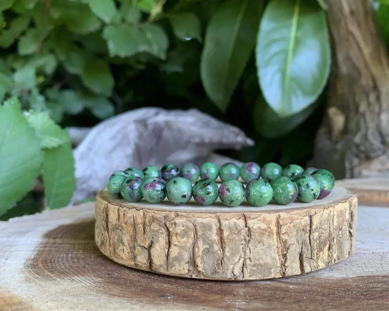 Bracelet Rubis Zoïsite AA naturel — Tanzanie