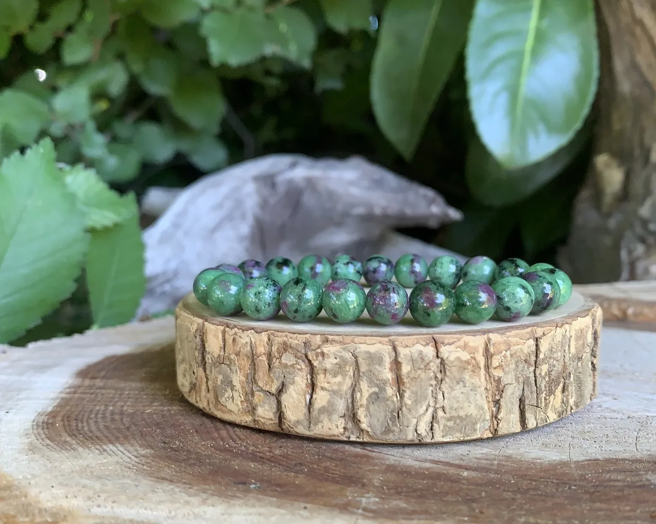 Bracelet Rubis Zoïsite AA naturel — Tanzanie