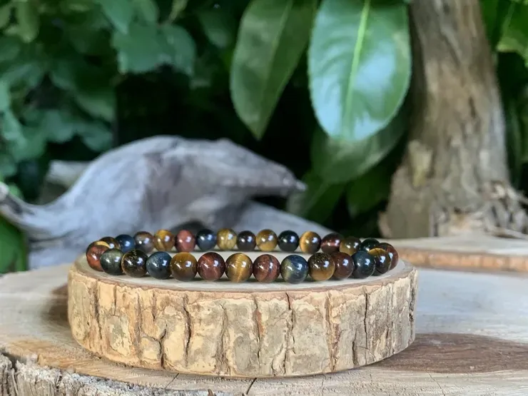 Bracelet Protection Œil de Tigre, Taureau, Faucon A - Pierres Naturelles Afrique du sud Bracelet Protection Œil de Tigre, Taureau, Faucon