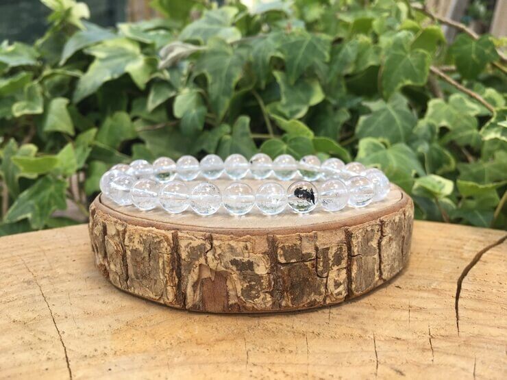 Bracelet Cristal de Herkimer AA+ naturel - Rare — inclusions d’Anthraxolites — USA Bracelet Cristal de Herkimer AA+ naturel - Rare — inclusions d’Anthraxolites — USA