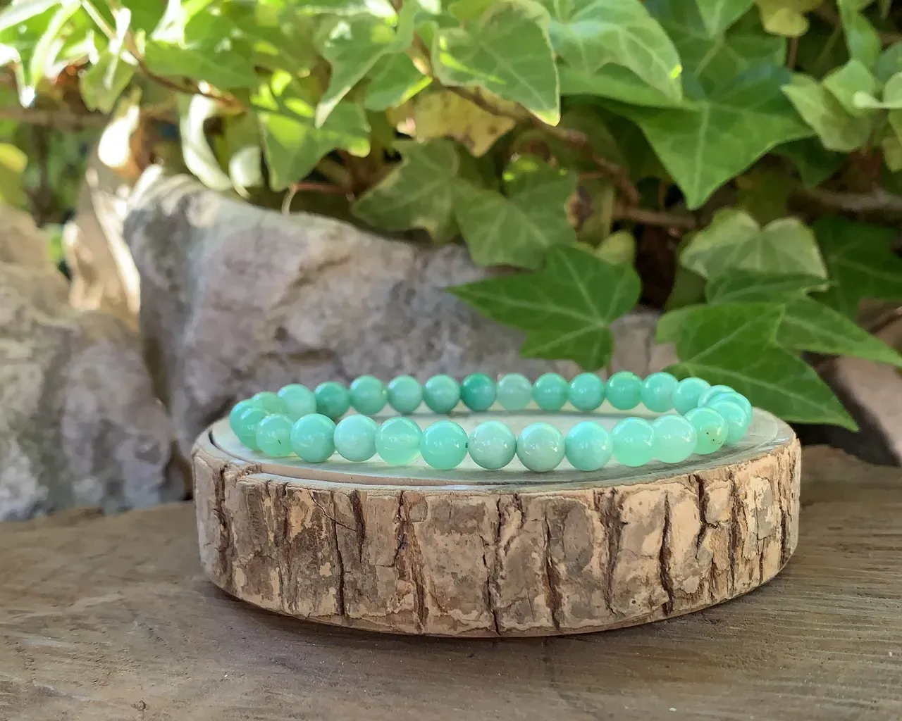 Bracelet Chrysoprase AA+ naturelle — Perles de haute qualité — Australie