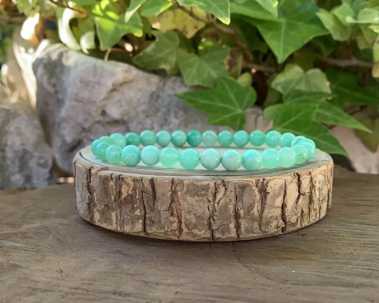 Bracelet Chrysoprase AA+ naturelle — Perles de haute qualité — Australie