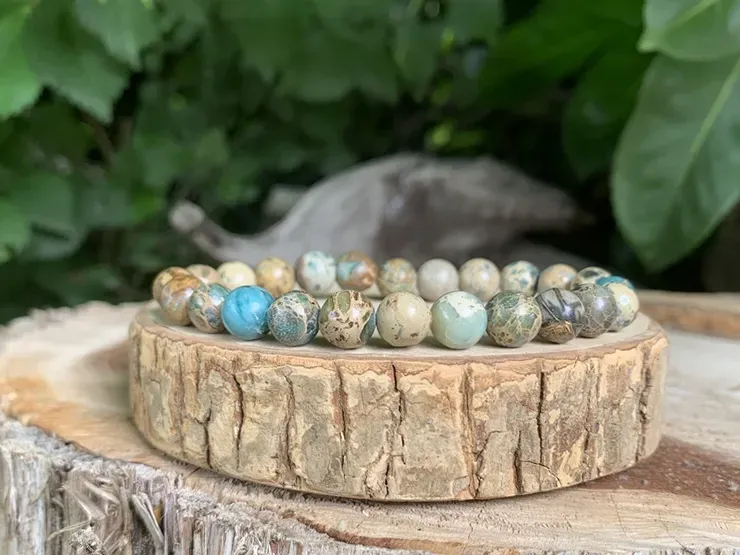 Bracelet Jaspe Imperial A+ Naturel Australie - Force de caractère et Sang-froid