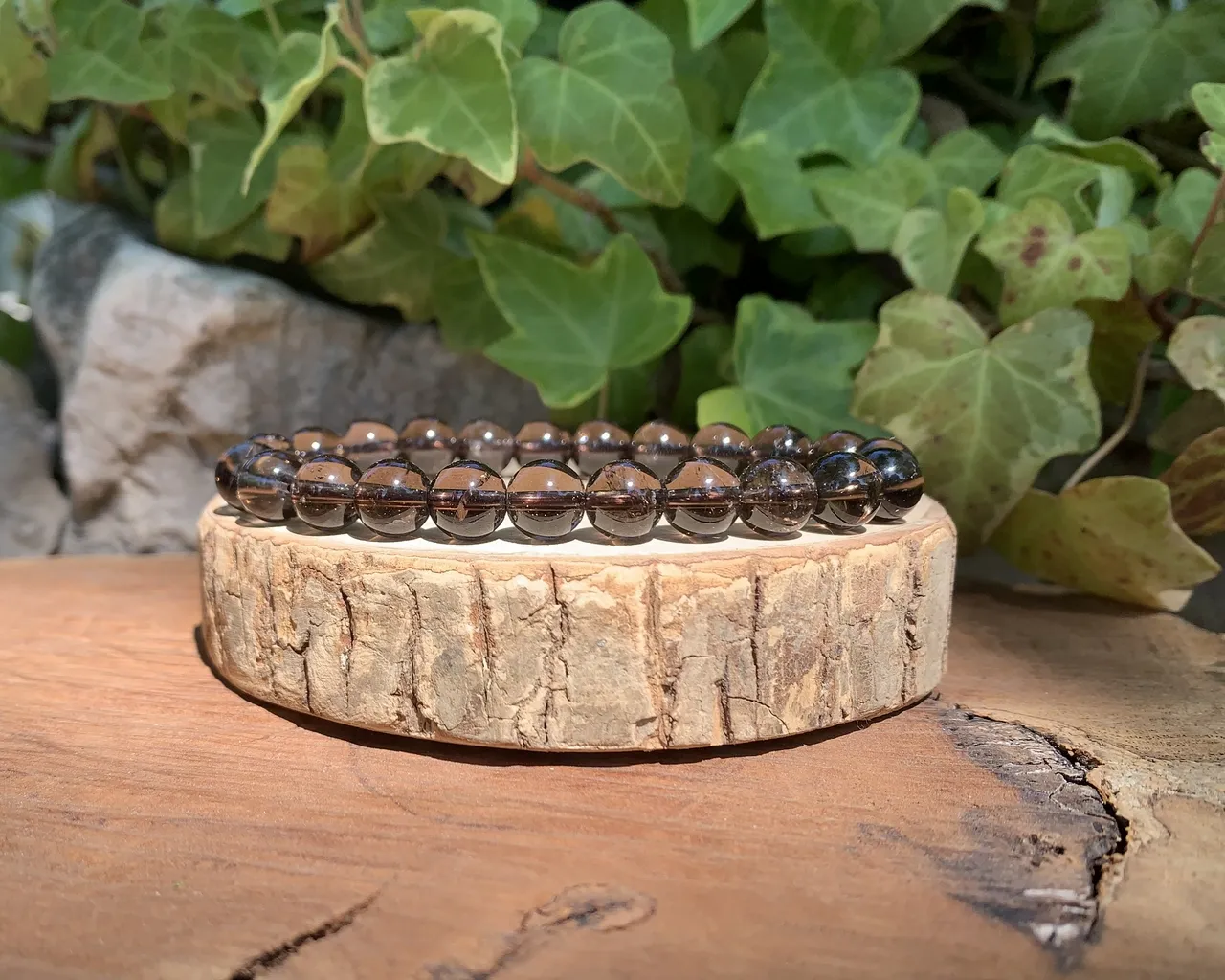 Bracelet Quartz Fumé AA+ Brésil - Pierre Naturelle Qualité Exceptionnelle