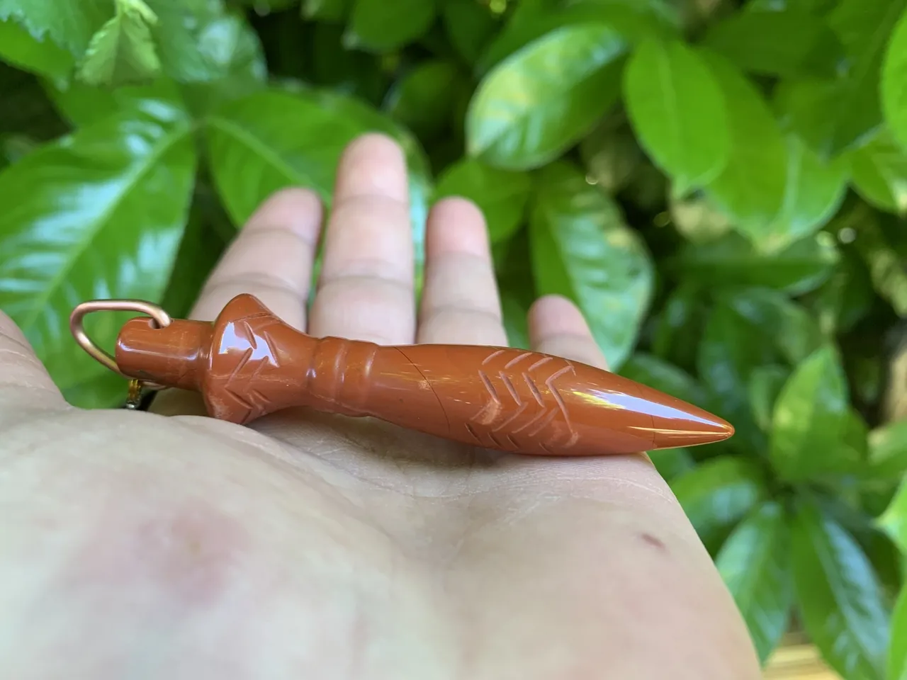 Pendule de Thot en Jaspe Rouge Naturel – Grade Extra – Radiesthésie Professionnelle