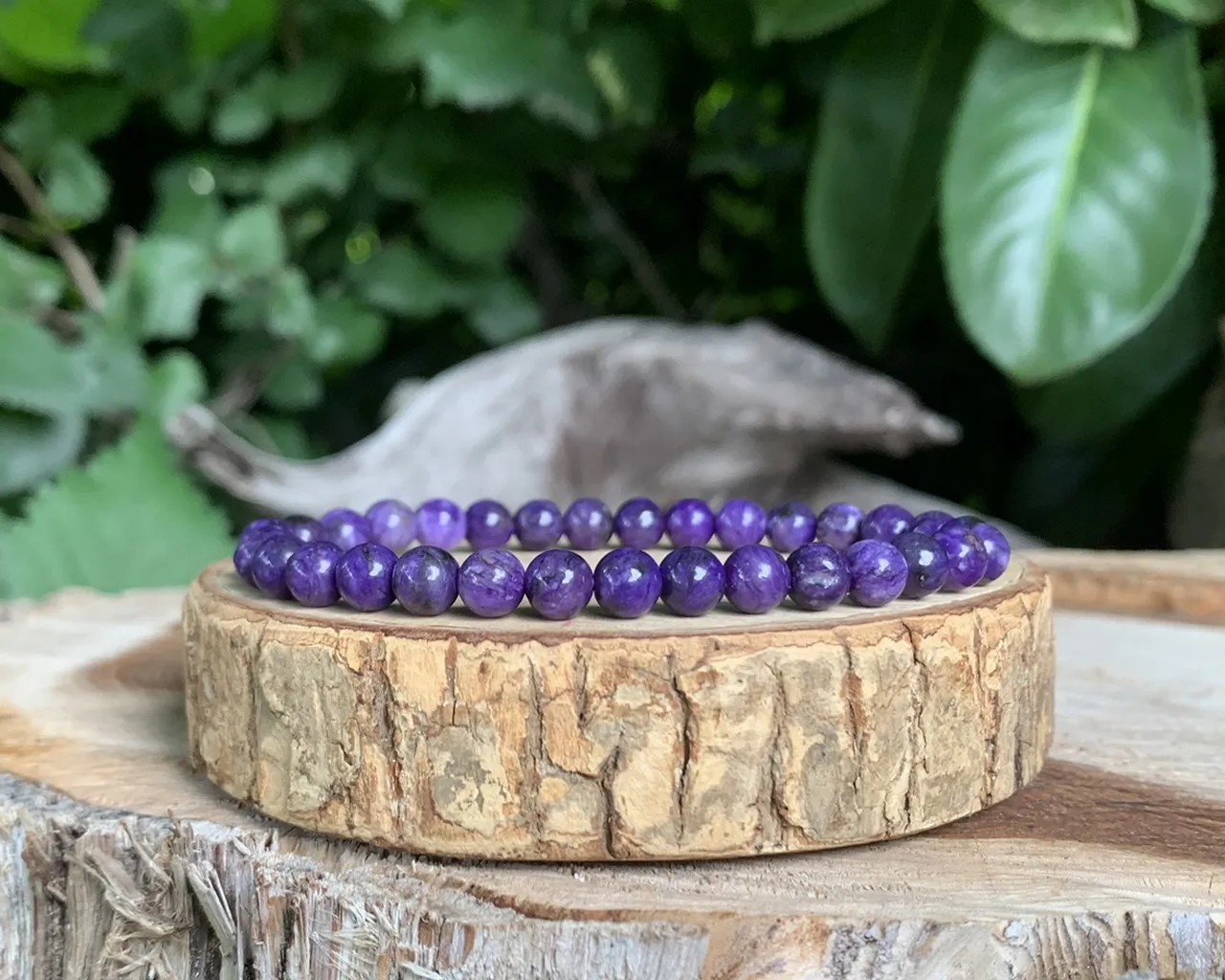 Bracelet Charoïte AA - Perception extrasensorielle - Pierre Naturelle Rare Qualité Supérieure Russie