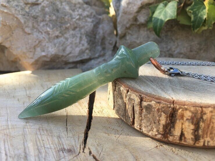 Pendule Thot Aventurine verte AAA naturelle — Radiesthésie professionnelle Pendule Thot Aventurine verte AAA naturelle — Radiesthésie professionnelle