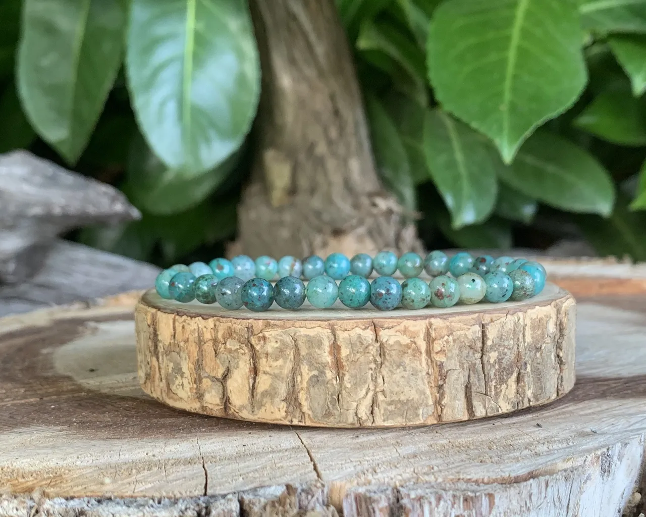Bracelet Chrysocolle Cuprite AA naturelle — Pierre rare — Afrique