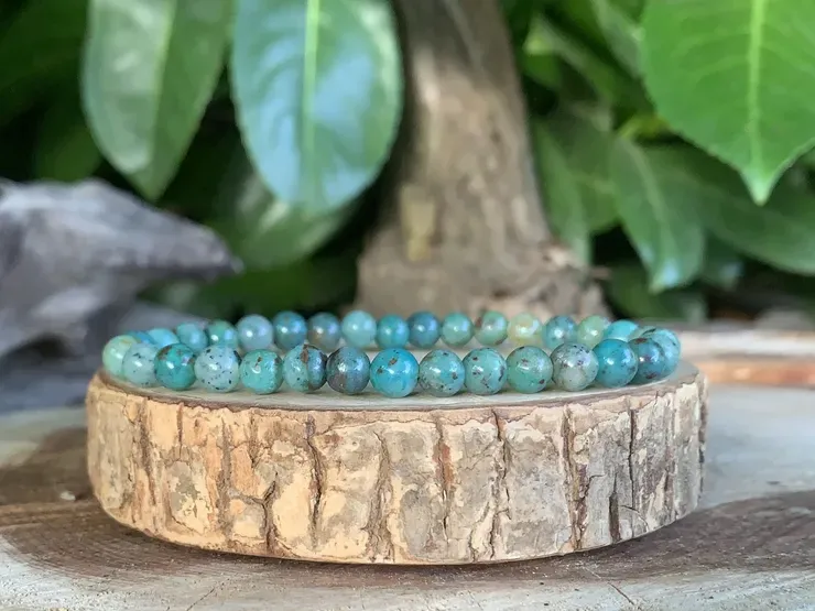 Bracelet Chrysocolle Cuprite AA naturelle — Pierre rare — Afrique