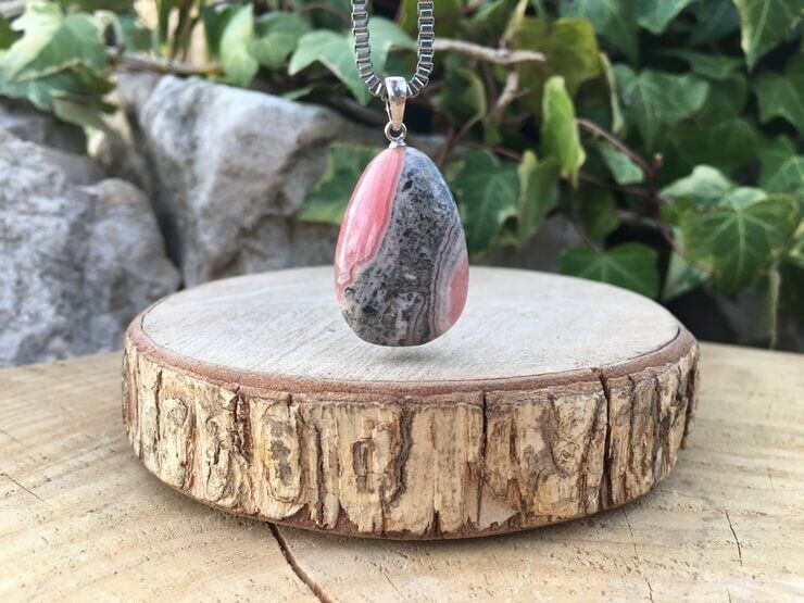 Pendentif Rhodochrosite AAA naturelle — Argentine
