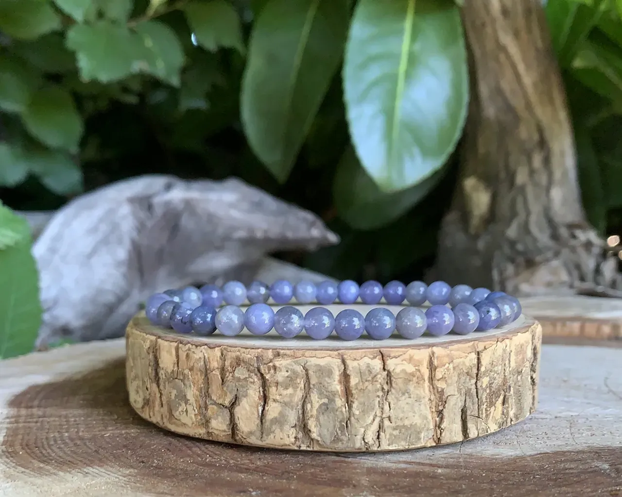 Bracelet Tanzanite bleue AA — Pierre Naturelle Rare — Tanzanie