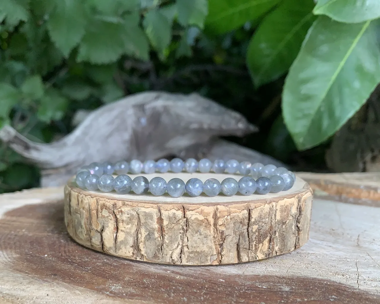 Bracelet perles naturelles 6 mm Labradorite