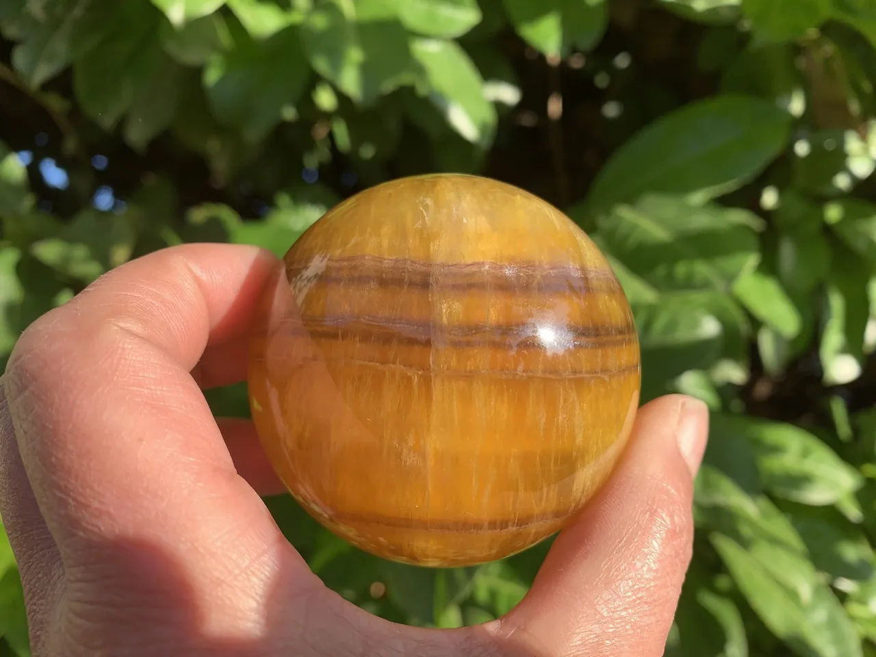 Sphère Fluorine (Fluorite) Jaune Extra - Pierre Naturelle Top Qualité (la meilleure) Chine