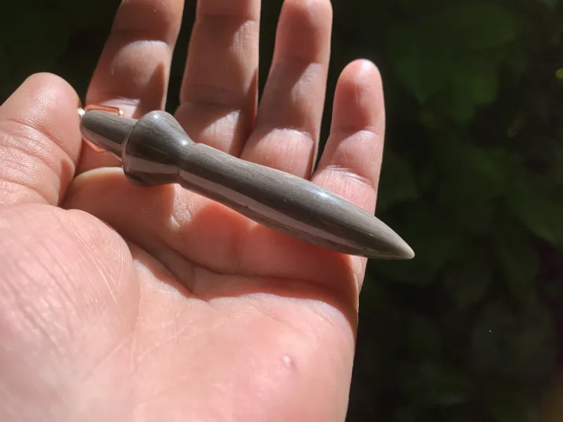 Pendule de Thot en Obsidienne Argentée Naturelle – Grade Extra – Radiesthésie