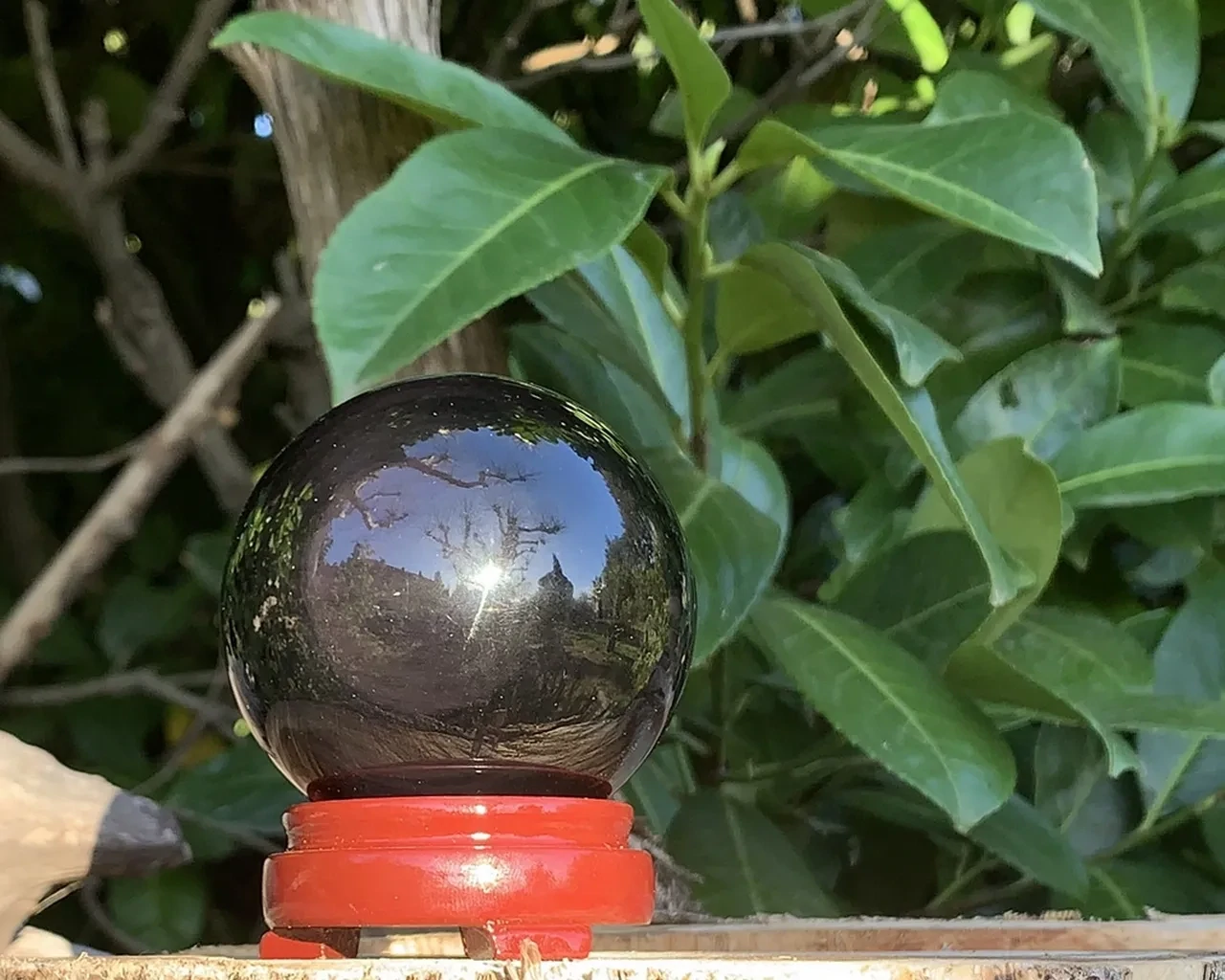 Sphère Obsidienne Noire AA Naturelle | Cristal pour thérapeutes énergétiques