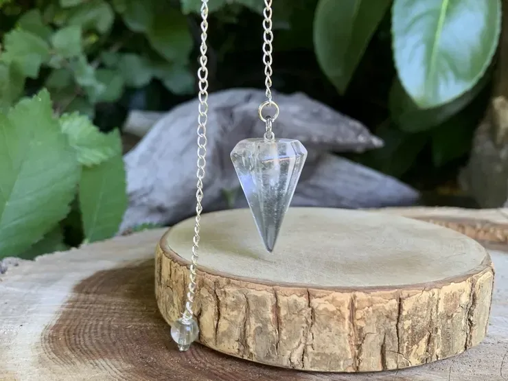 Radiesthésie Pendule hexagonale Cristal de Roche naturel