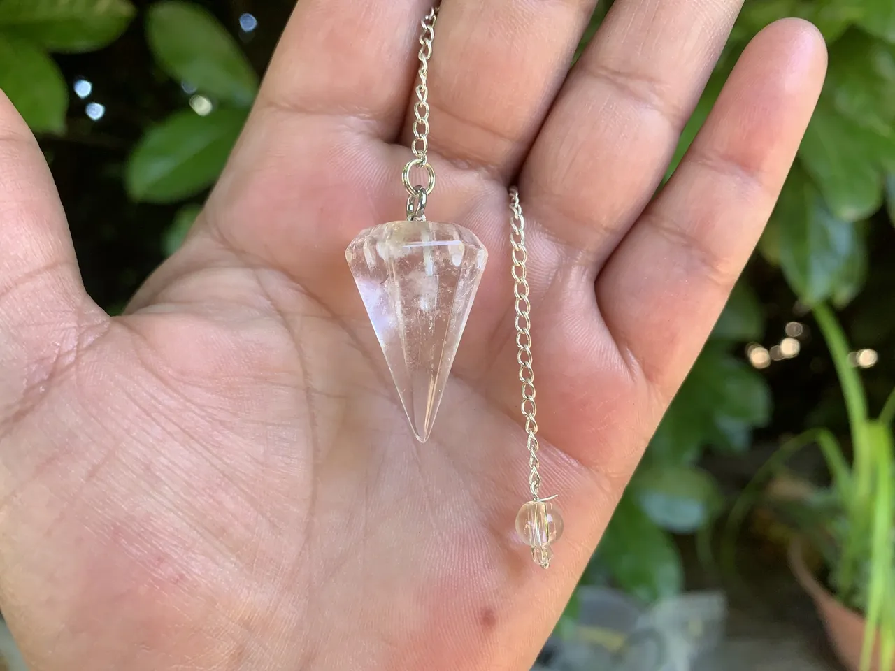 Radiesthésie Pendule hexagonale Cristal de Roche naturel