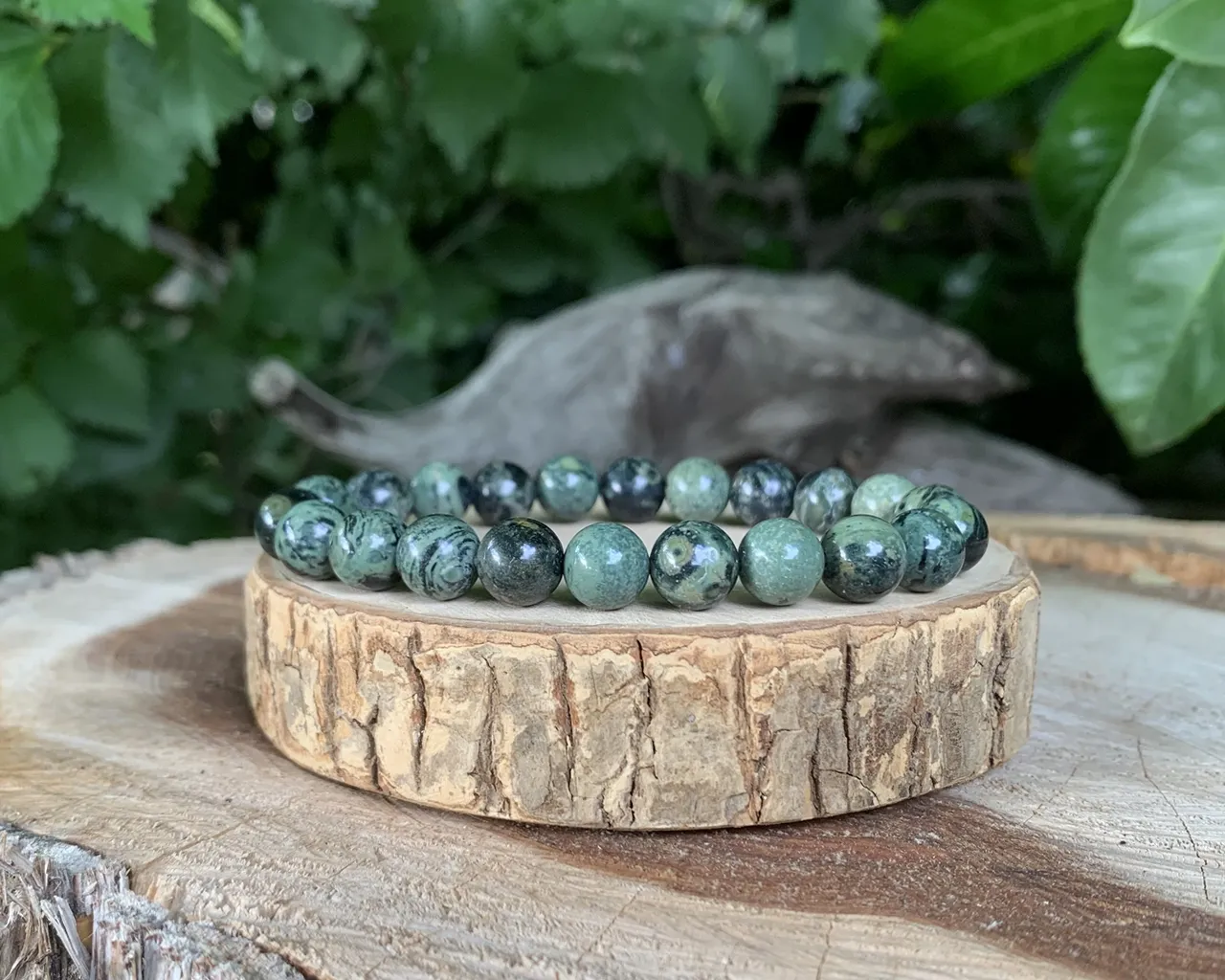 Bracelet perles naturelles 8,5 mm Jaspe Kambaba AA
