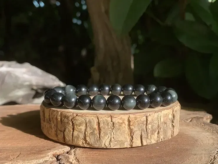 Bracelet énergétique Obsidienne Œil céleste AA