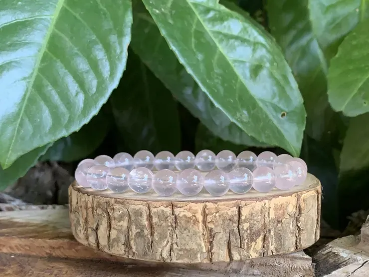 Bracelet Quartz Rose AA - Amour et Paix Intérieure - Pierre Naturelle Qualité Supérieure Brésil