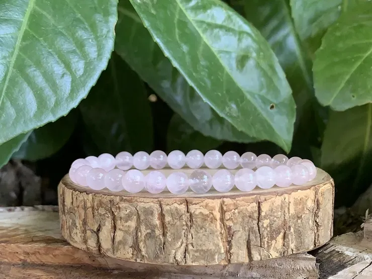 Bracelet Quartz rose AA naturel — Madagascar