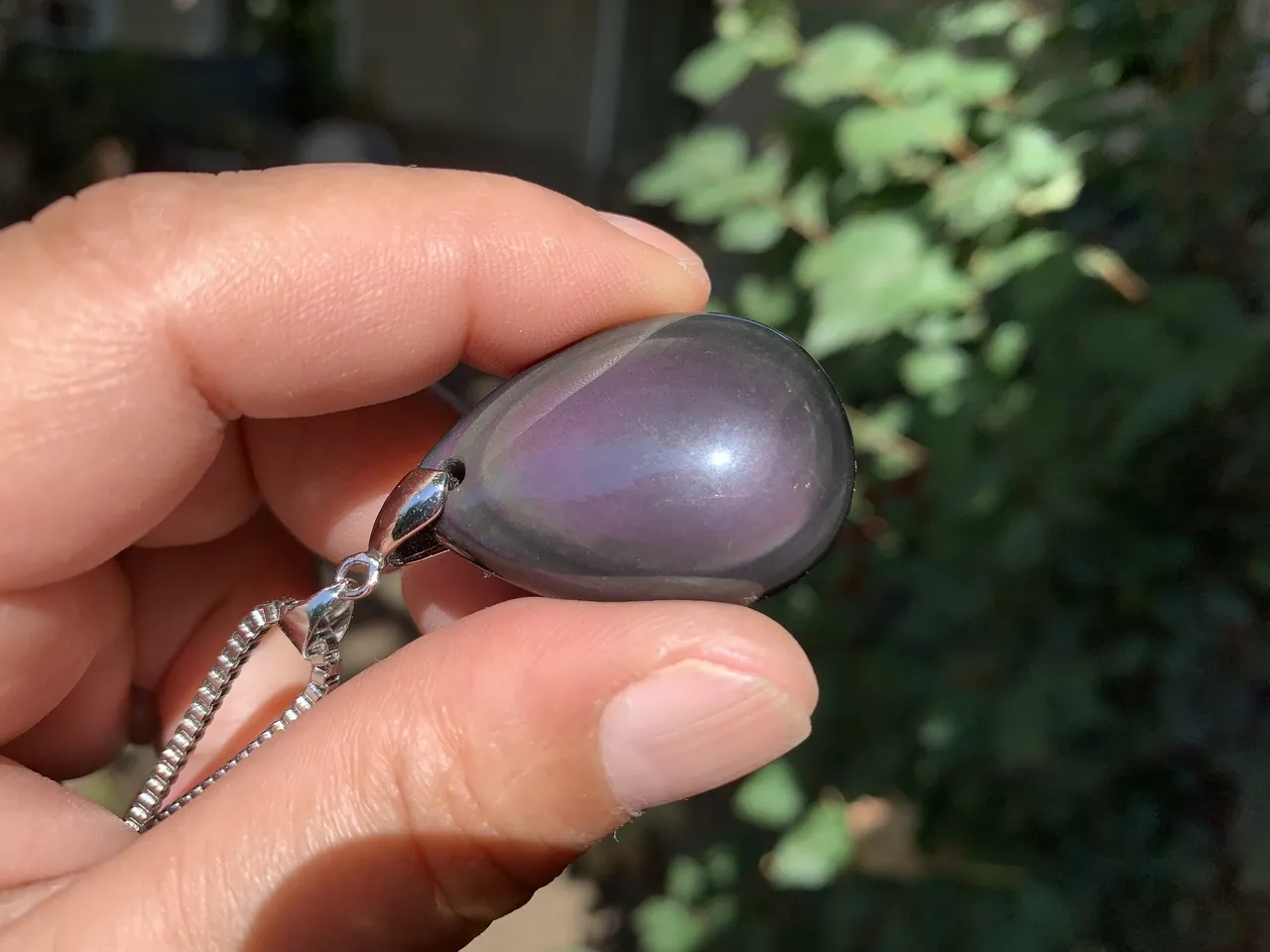 Pendentif Obsidienne Œil Céleste AA et Chaîne - Pierre Naturelle - Mexique