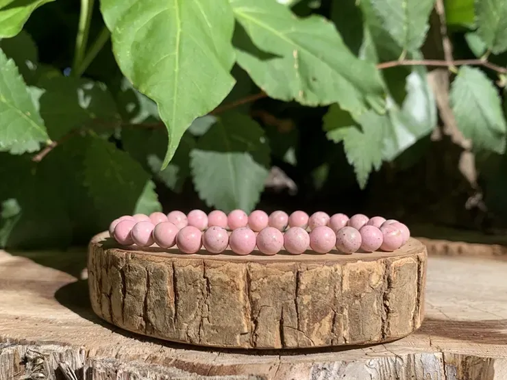 Bracelet Rhodochrosite A Naturelle Pérou Bracelet Rhodochrosite A Naturelle Pérou