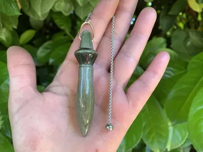 Pendule de Thot en Obsidienne Dorée Naturelle – Grade Extra – Radiesthésie