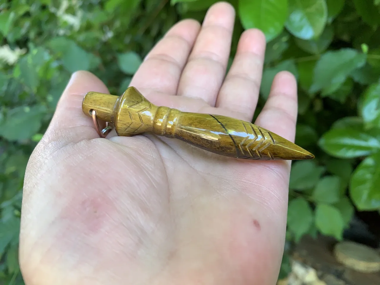 Pendule de Thot Œil de Tigre Extra – Pendule Égyptien de Radiesthésie