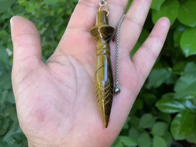 Pendule de Thot Œil de Tigre Extra – Pendule Égyptien de Radiesthésie Pendule de Thot Œil de Tigre Extra – Pendule Égyptien de Radiesthésie