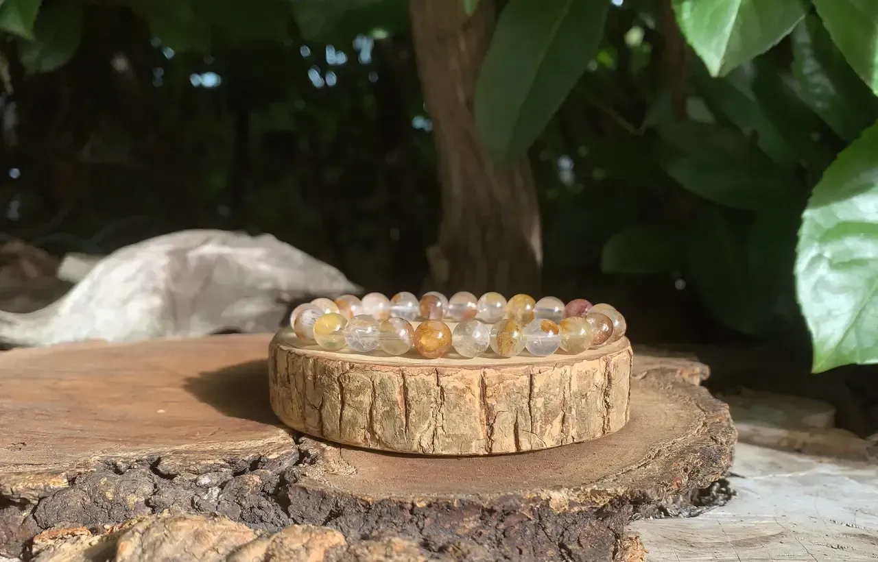 Bracelet Quartz ferrugineux naturel AA — Brésil