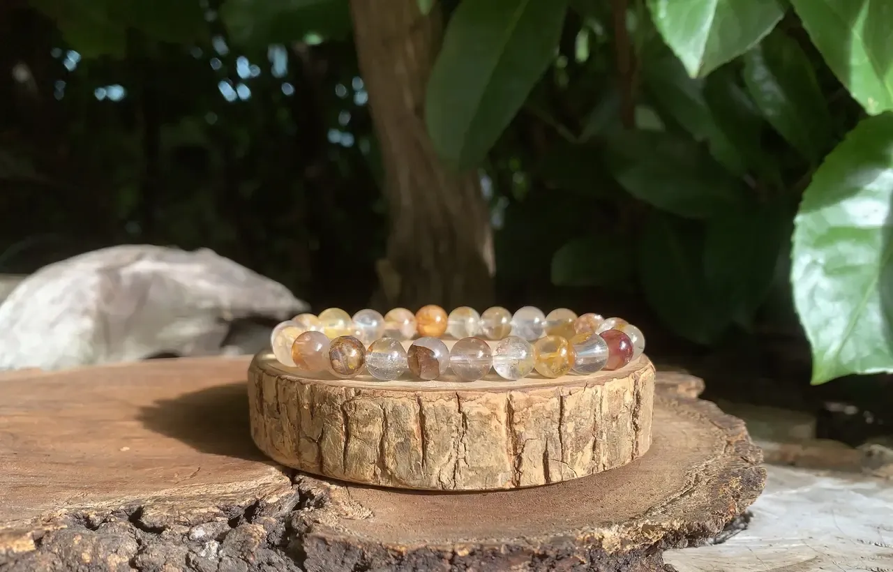 Bracelet Quartz ferrugineux naturel AA - Force Vitale & Ancrage - Brésil