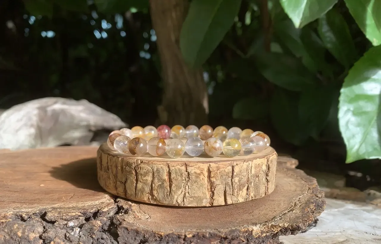 Bracelet Quartz ferrugineux naturel AA — Brésil