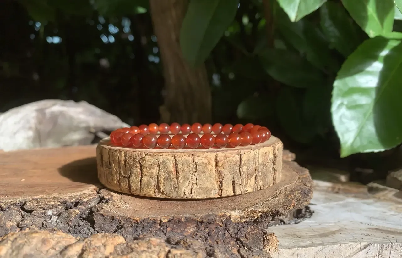 Bracelet Cornaline rouge AA naturelle — Brésil