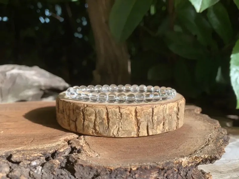 Bracelet Cristal de Roche naturel AAA — Quartz hyalin du Brésil