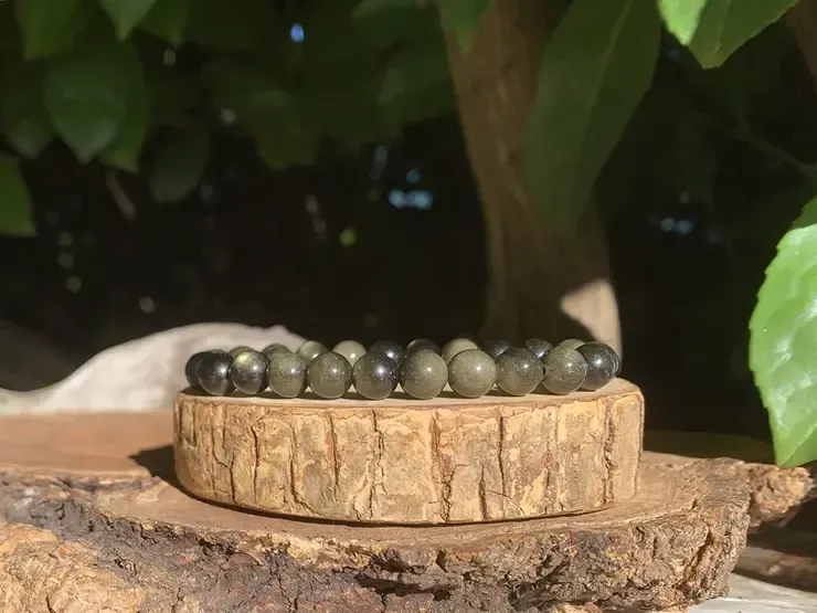 Bracelet Obsidienne dorée naturelle AA - Protection & Éveil - Mexique