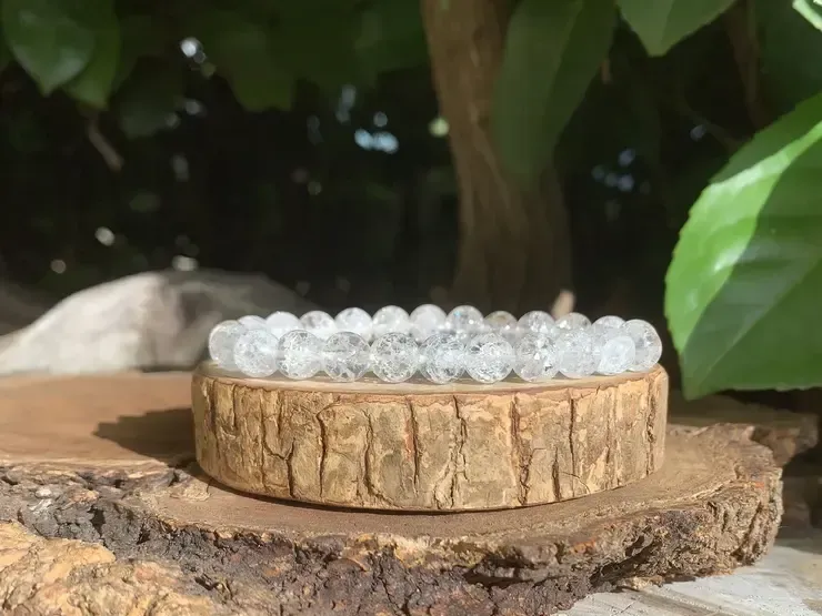 Bracelet Cristal de roche crack A+ naturel — Brésil