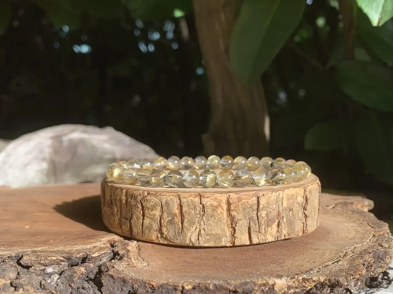 Bracelet Rare Quartz Rutilé Doré Hématite naturel AAA - Brésil (Bahia)