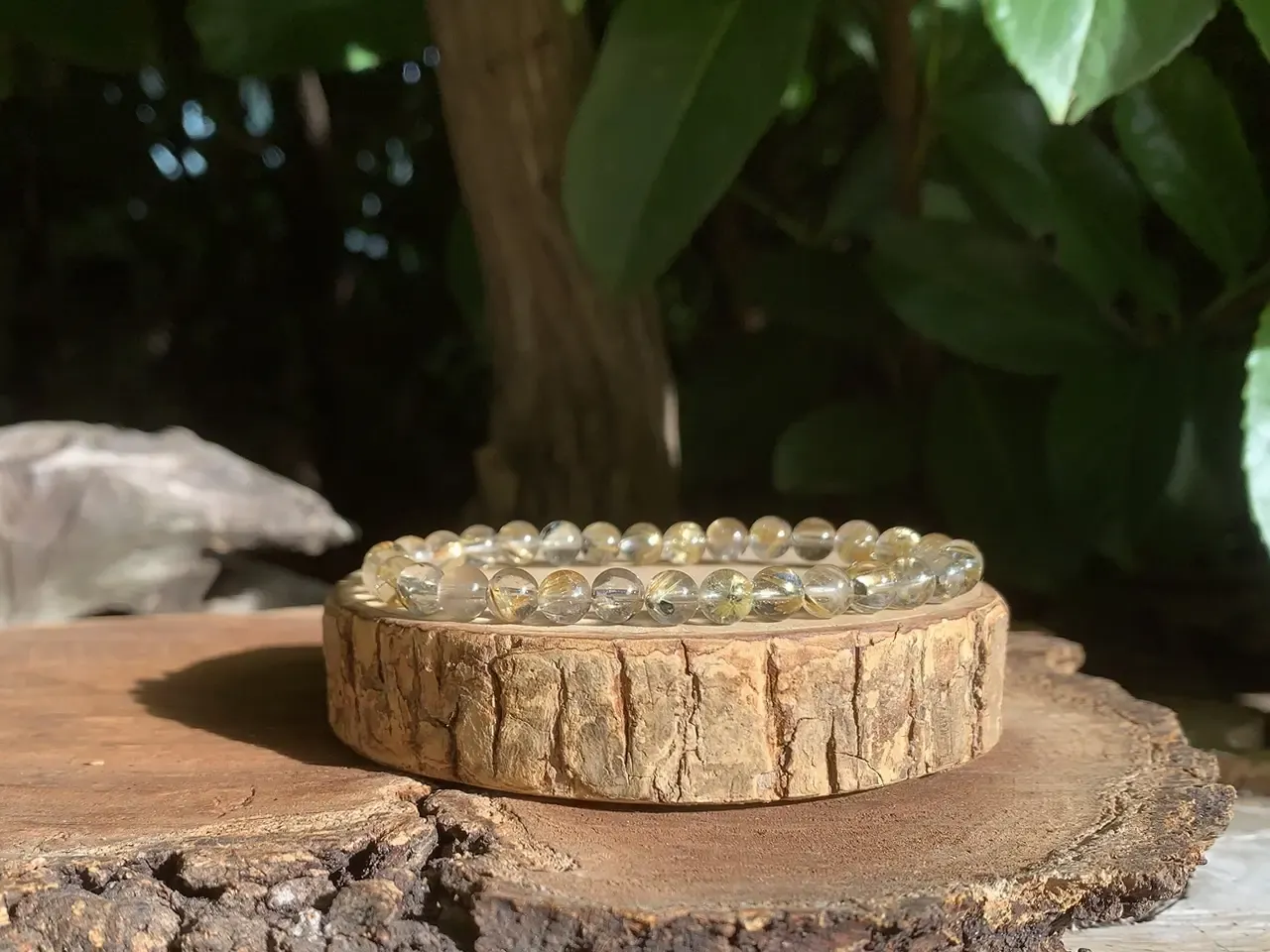 Bracelet Rare Quartz Rutilé Doré Hématite naturel AAA - Brésil (Bahia)