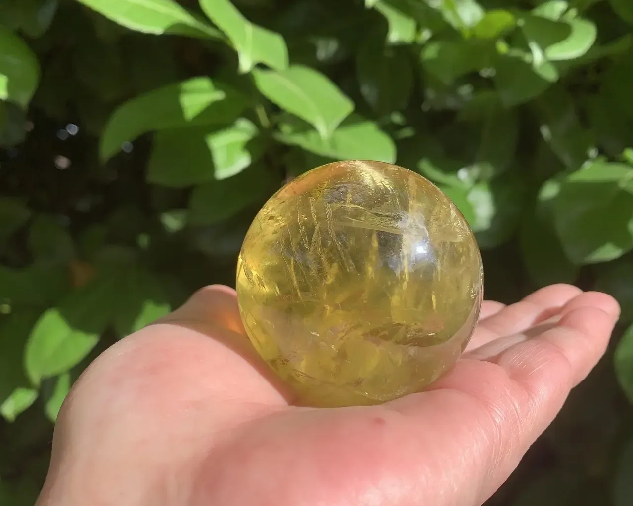 Citrine Naturelle AAA – Sphère 55 mm Jaune Chartreuse, Très Rare, Congo