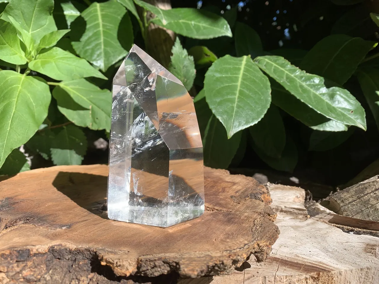 Quartz hyalin naturel — pointe translucide — Brésil
