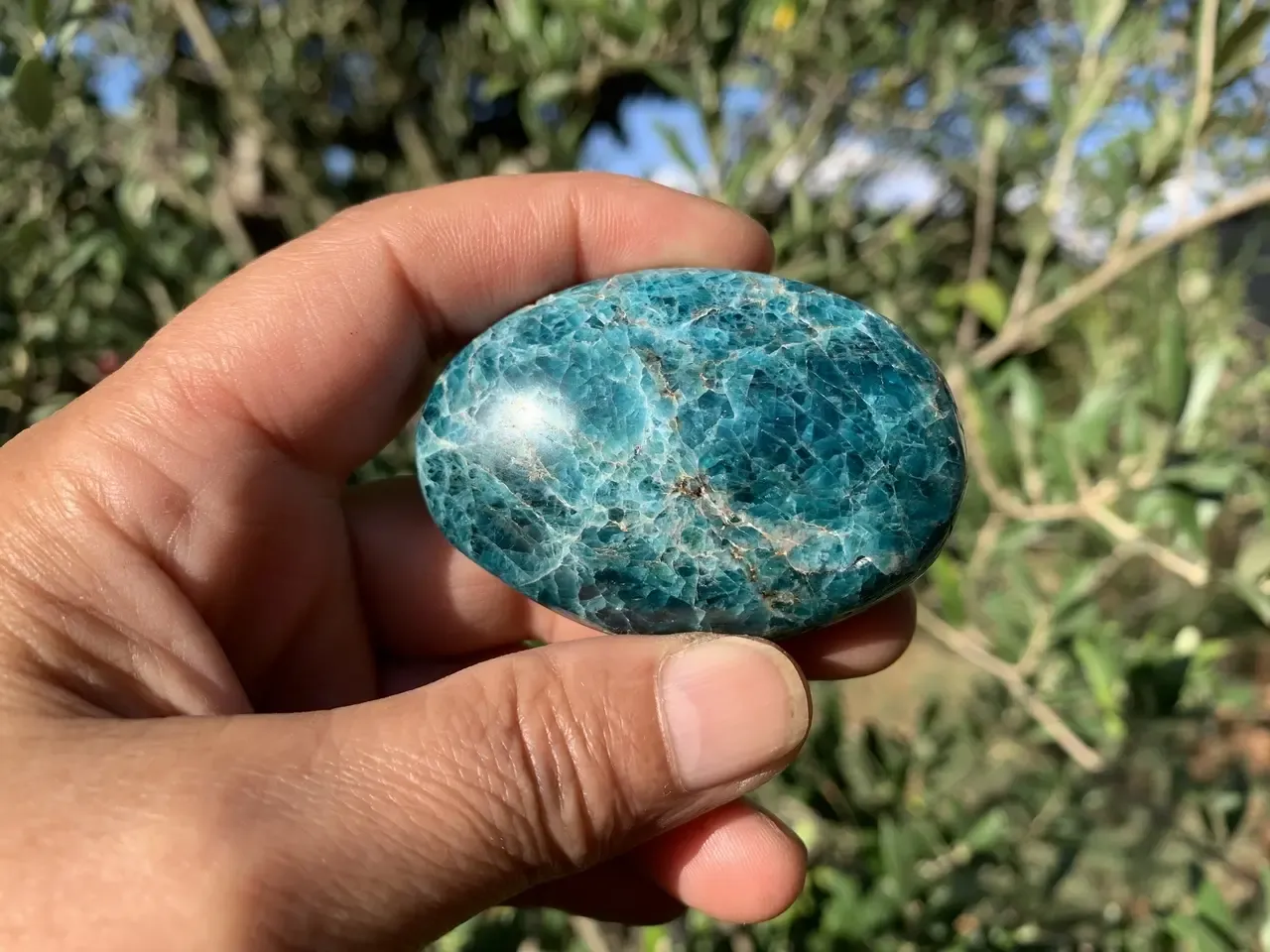 Galet Apatite bleue naturelle — Madagascar