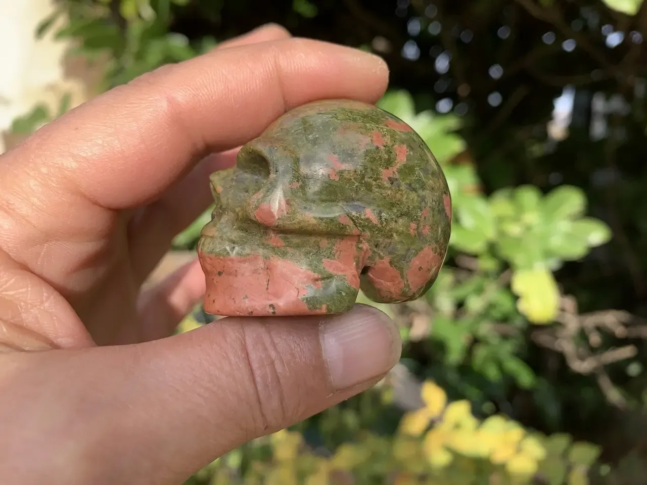 Crâne Unakite naturelle – 5 cm – pièce unique
