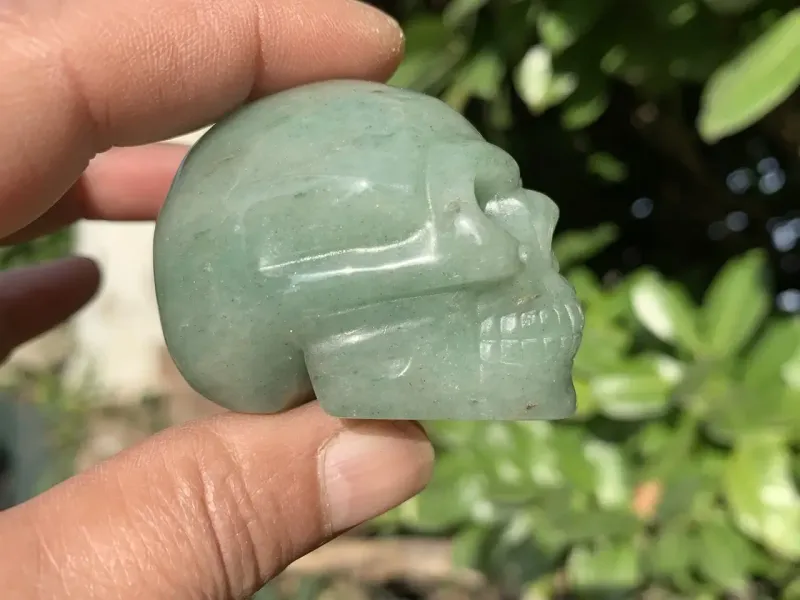 Crâne Aventurine verte naturelle – 5 cm – pièce unique