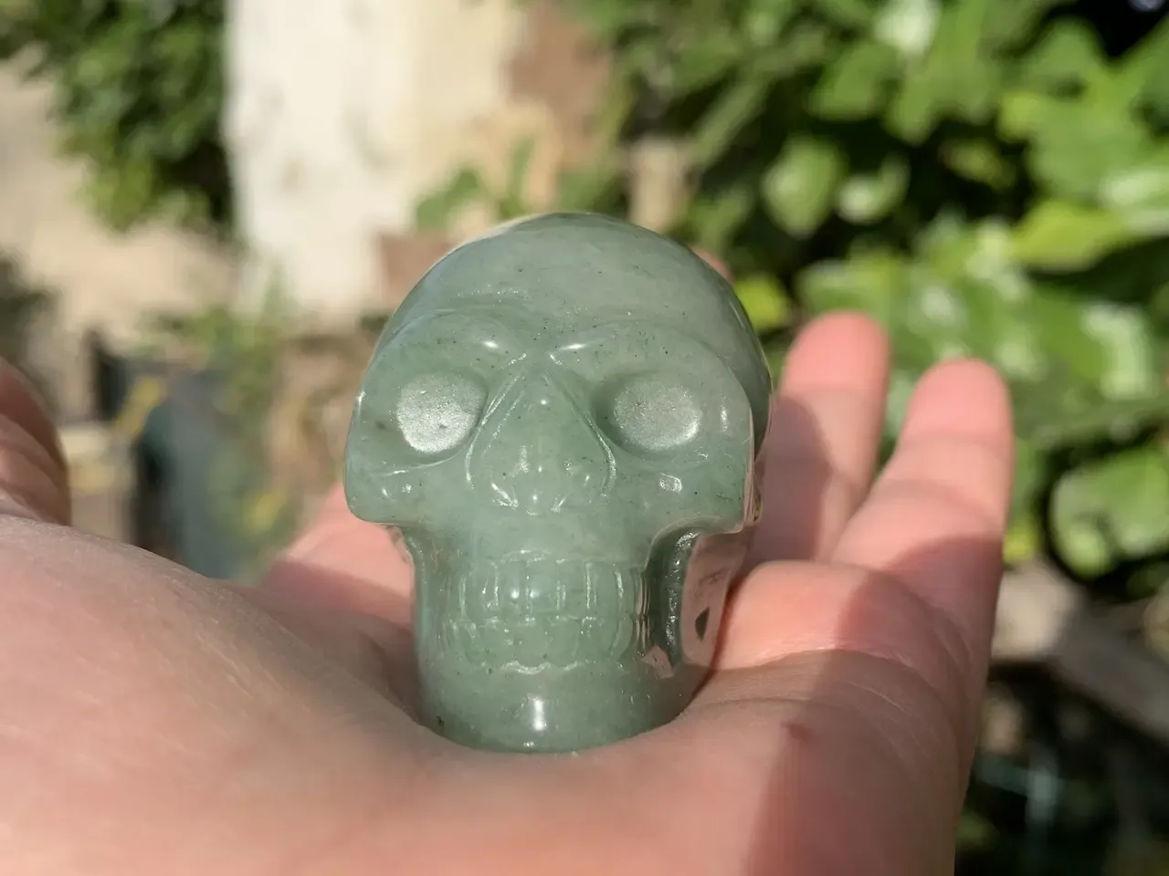 Crâne Aventurine verte naturelle – 5 cm – pièce unique