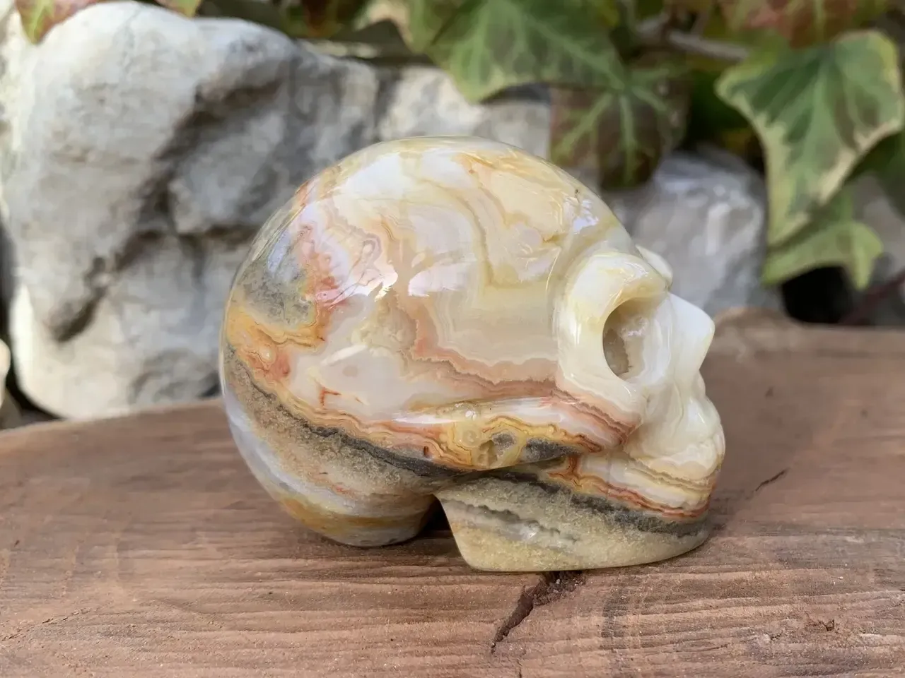 Crâne Agate crazy lace naturelle – 5 cm – pièce unique